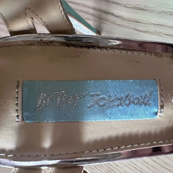 Betsey Johnson Blue by Betsey Johnson Tee Silver Glitter Dress Heels -8.5 - Picture 8 of 14